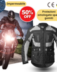 Giacca moto quattro stagioni con protezioni climber nero grigia