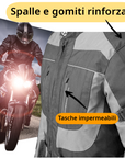 Giacca moto quattro stagioni con protezioni climber nero grigia