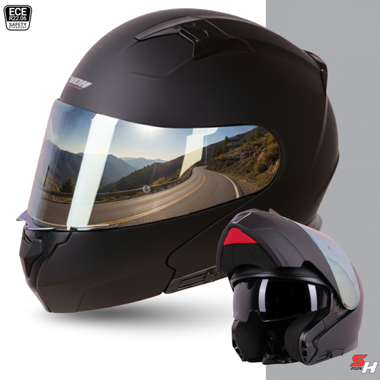 Casco modulare visiera a specchio taglia S