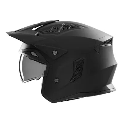 Jet helmet with matt black visor