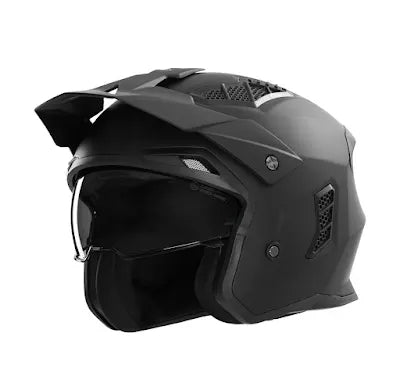 Jet helmet with matt black visor